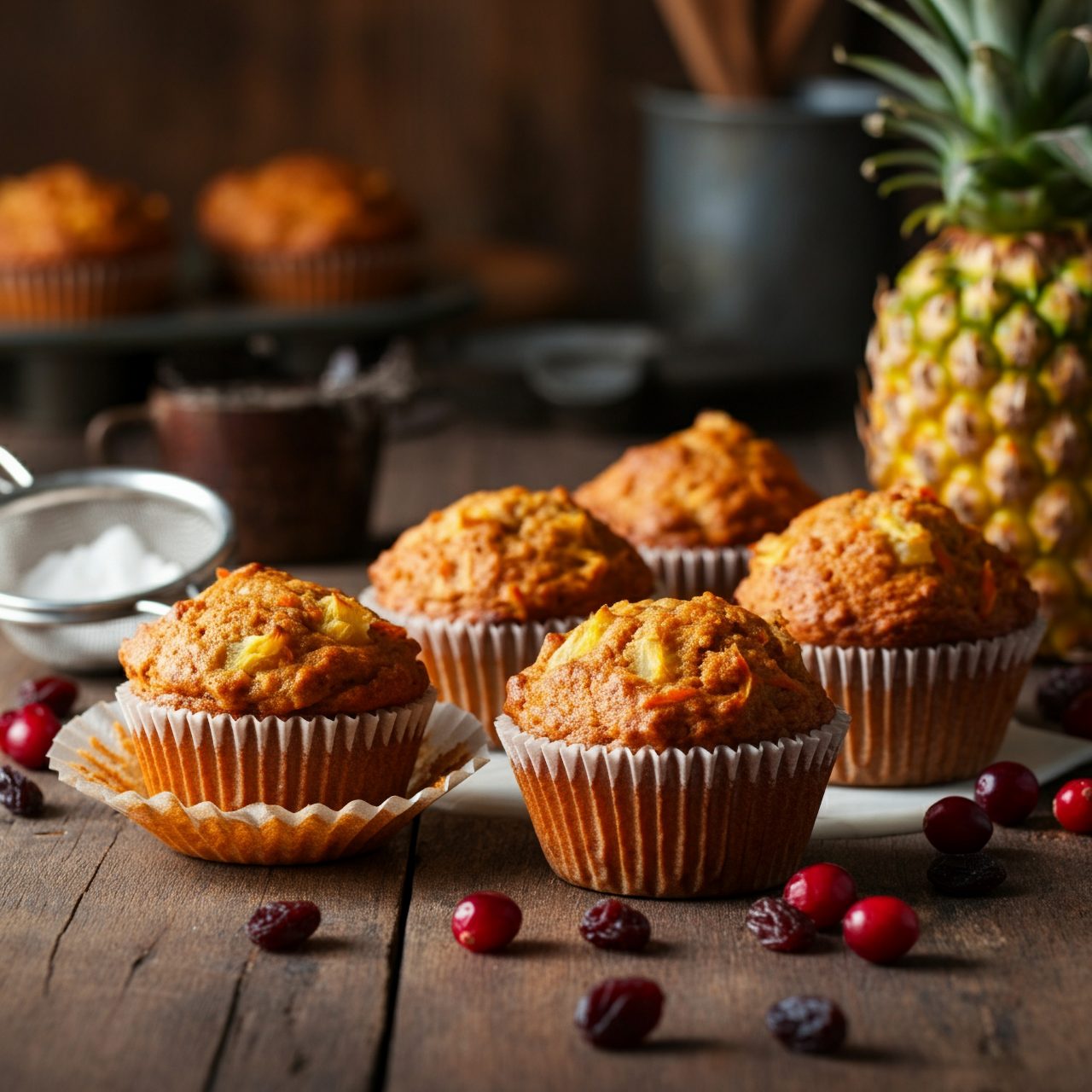 CARROT AND PINEAPPLE MUFFINS